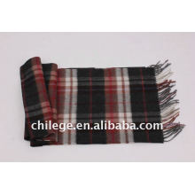 men checked wool scarf/men checked cashmere scarf